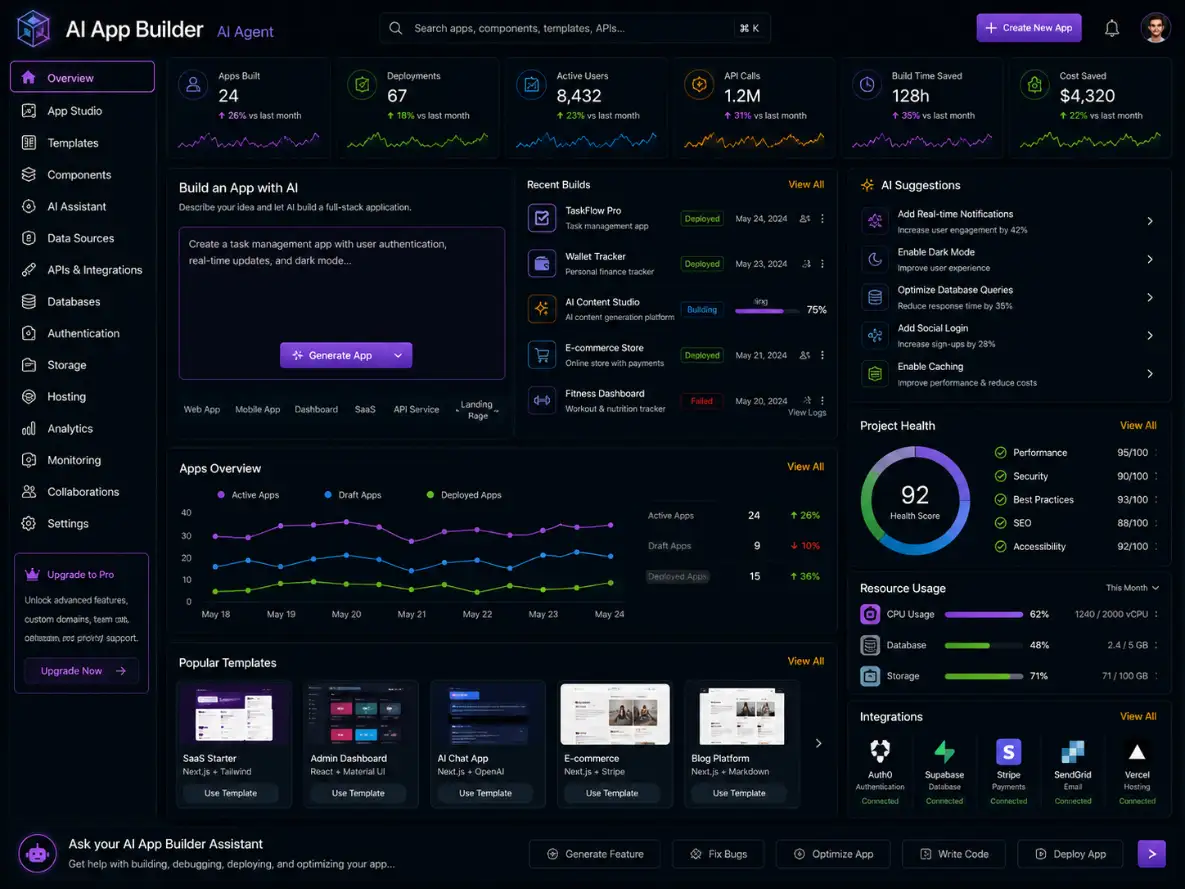 aiappbuilder.app AI app builder app — dashboard preview